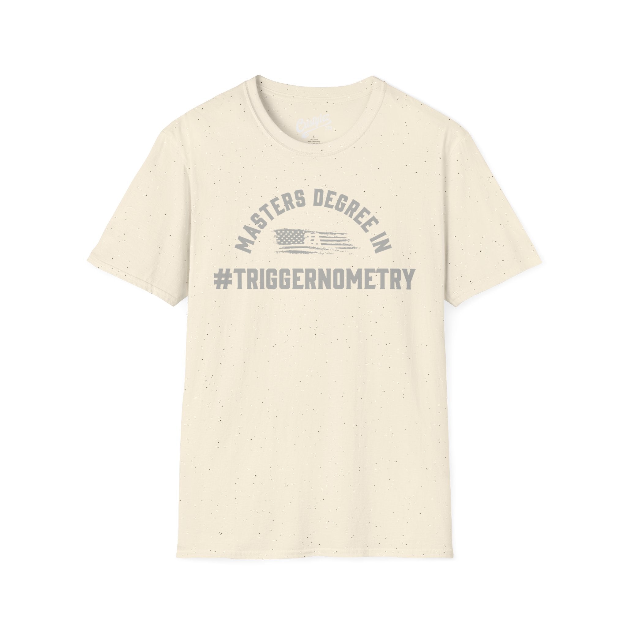 T-Shirt — "Masters Degree in Triggernometry" Graphic Tee (Guns & Shooting Humor)