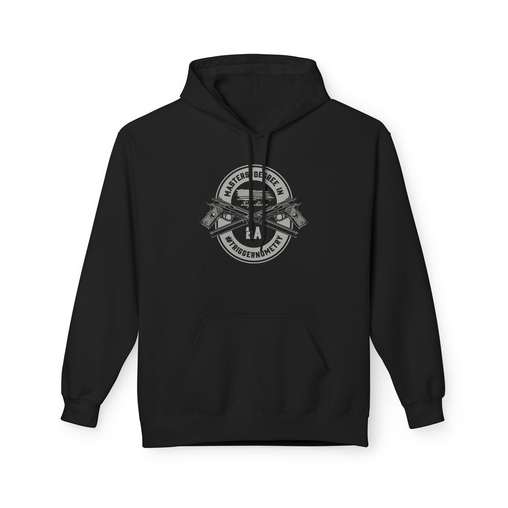 Masters Degree Hoodie — Vintage Crossed Pistols "Keep Silence" Fleece Pullover