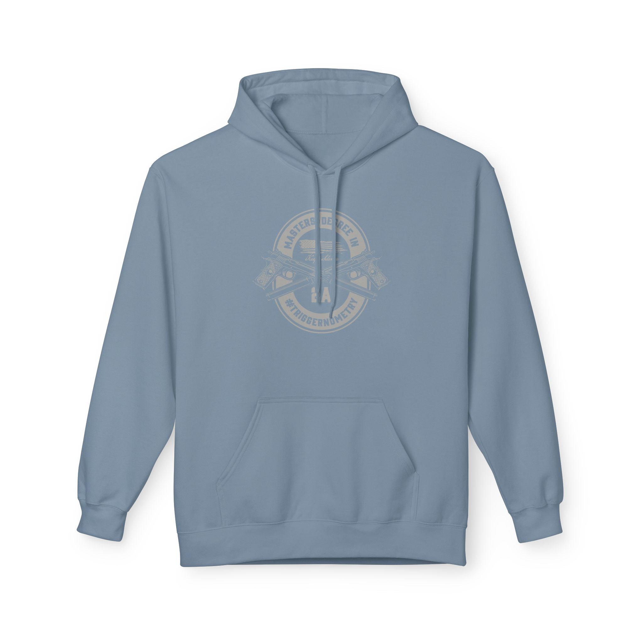 Masters Degree Hoodie — Vintage Crossed Pistols "Keep Silence" Fleece Pullover