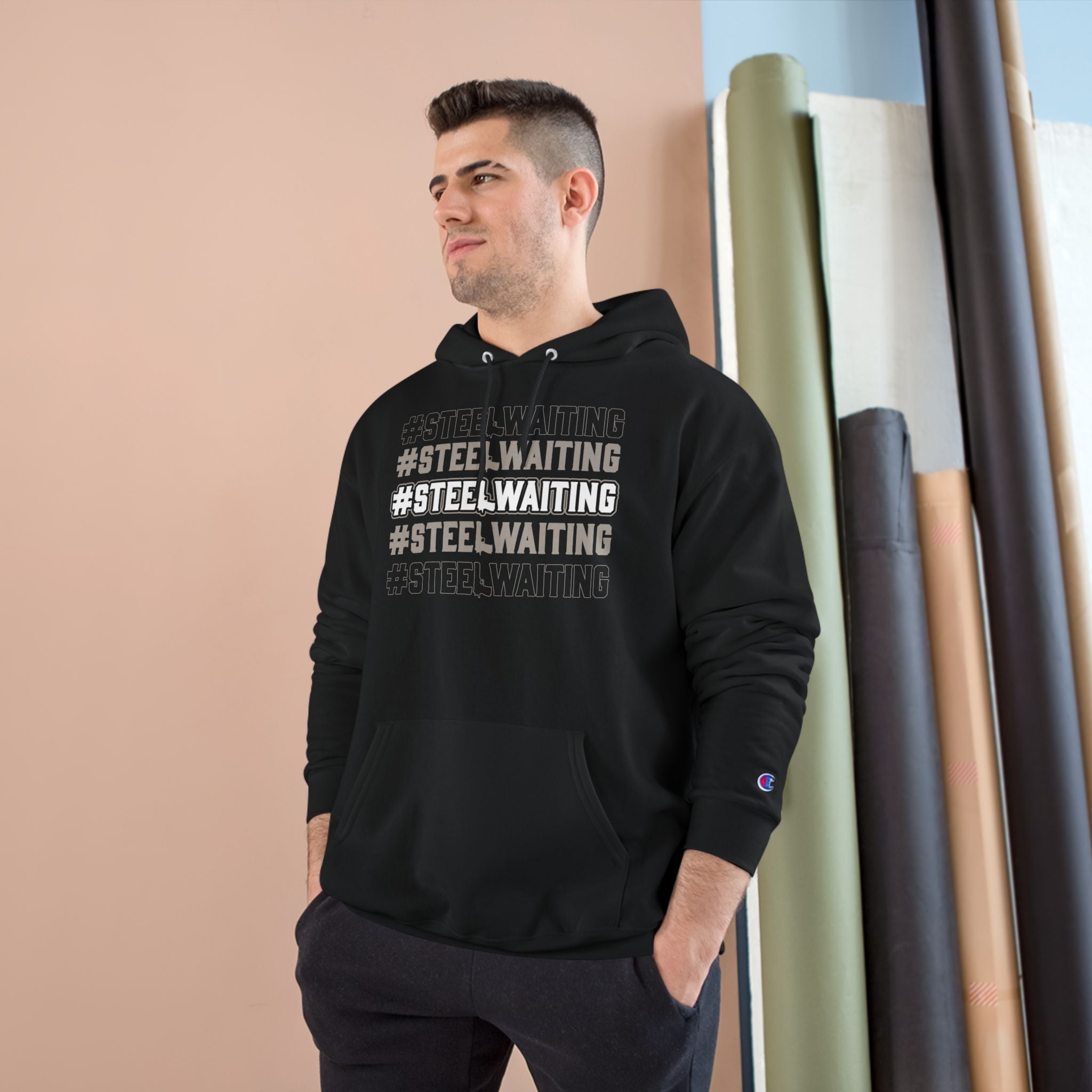 #STEEL.WAITING Champion Hoodie – Athletic Streetwear Pullover