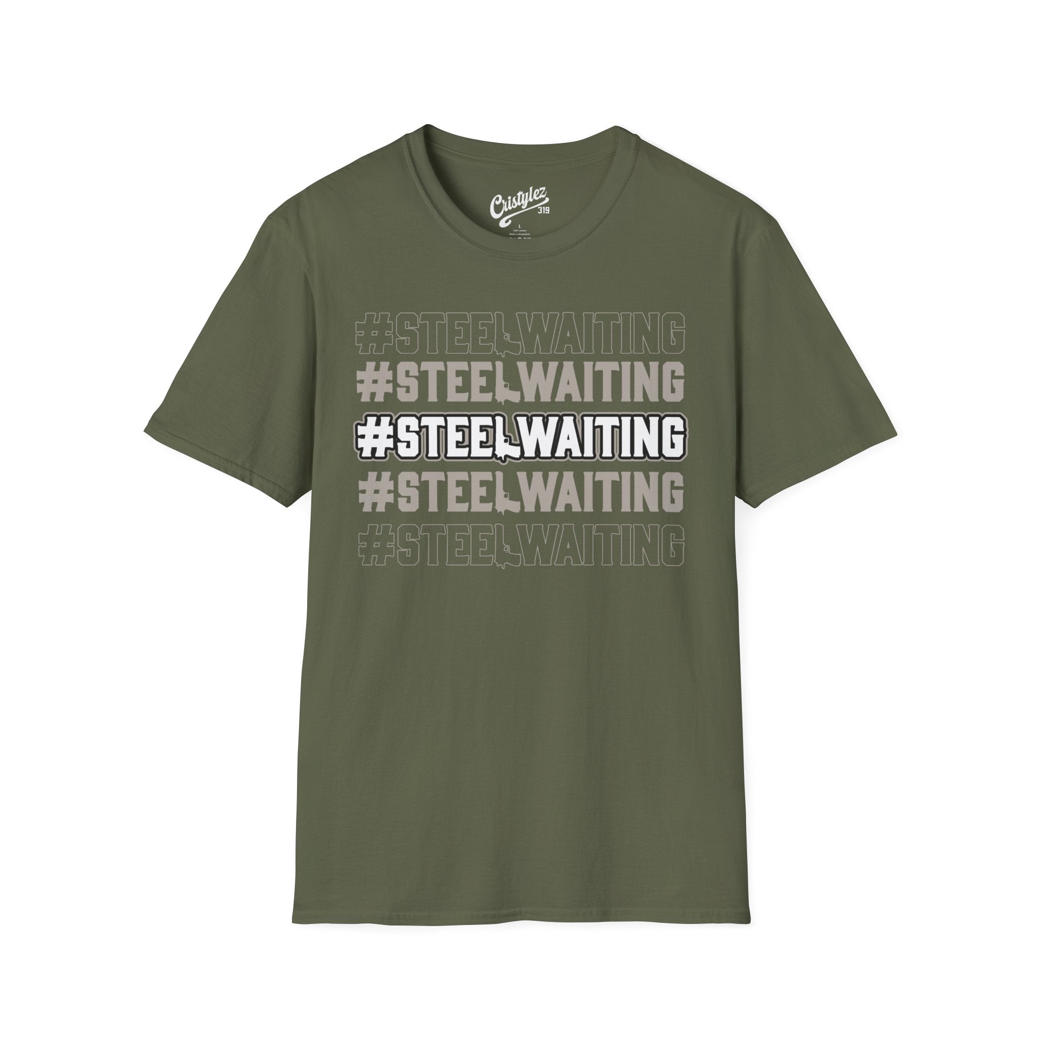 T-Shirt — #STEELWAITING Graphic Tee (Hashtag Stacked Design)