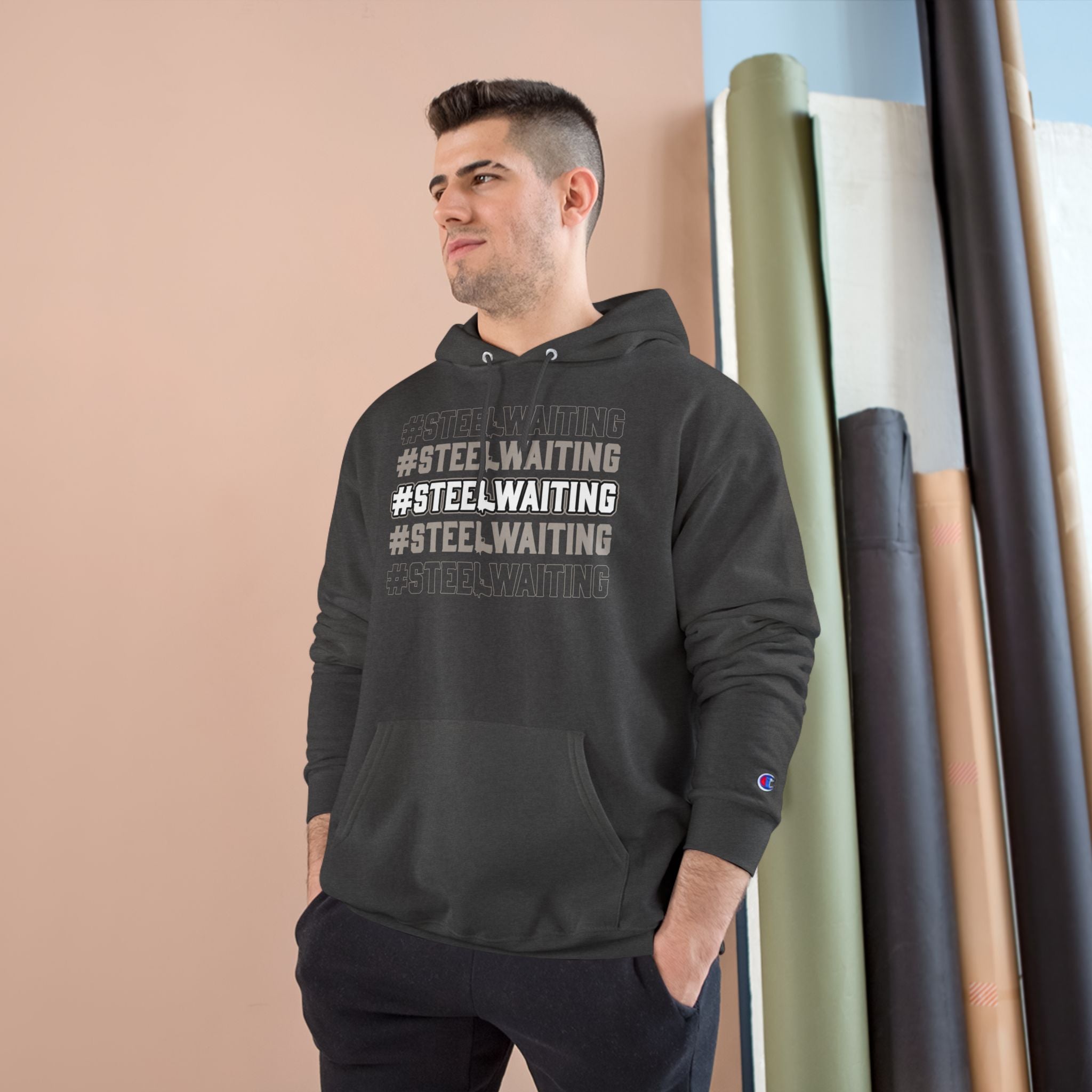 #STEEL.WAITING Champion Hoodie – Athletic Streetwear Pullover