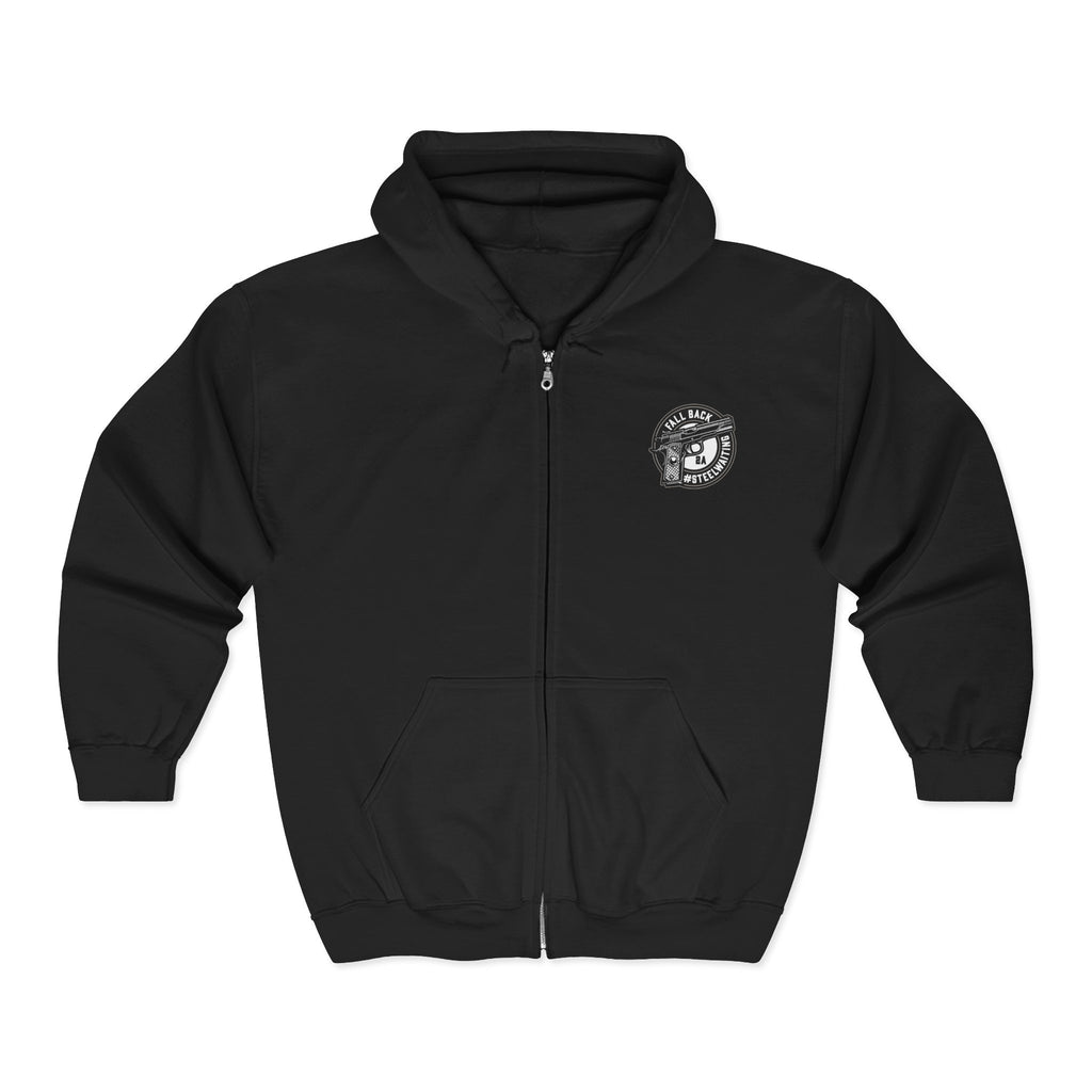 Full-Zip Hoodie — #STEELWAITING Graphic Zip-Up Jacket